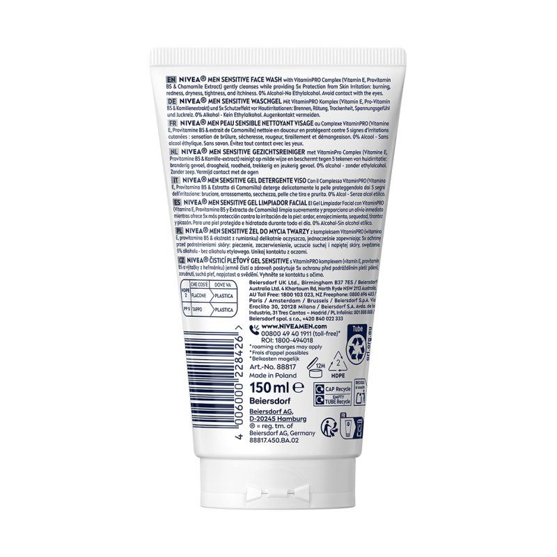 NIVEA Men Sensitive Cleansing gel 150 ml