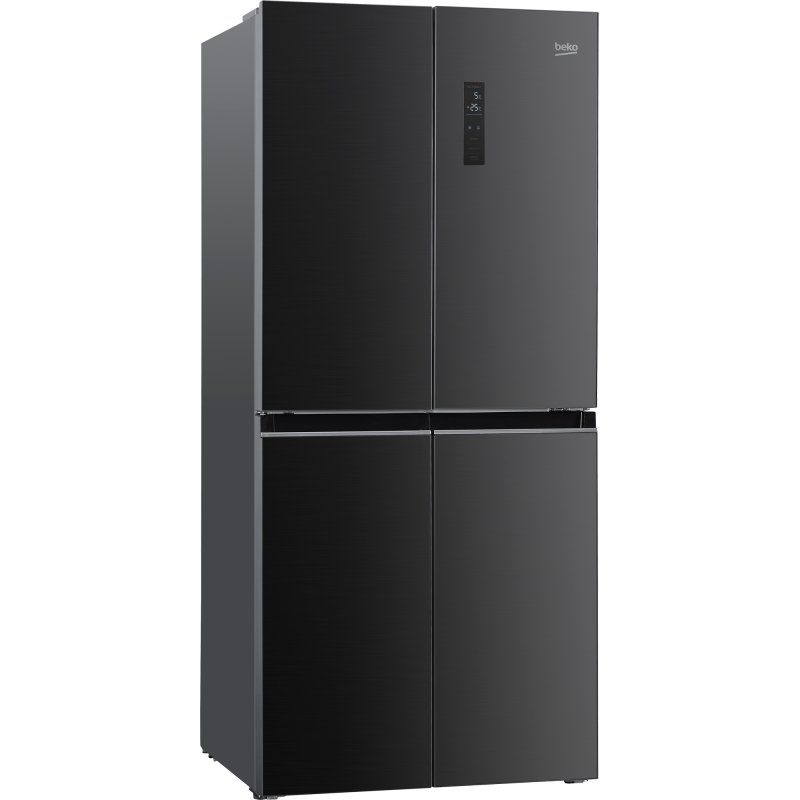 Beko GNO4031GS frigo américain Pose libre 421 L Noir, Gris