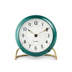 Arne Jacobsen - Station Table Clock - Ø11 cm - Green & White