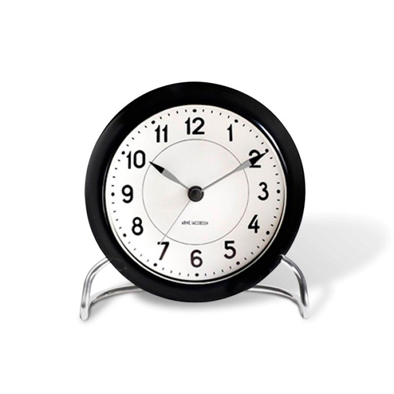 Arne Jacobsen - Station Table Clock - Ø11 cm - Black & White