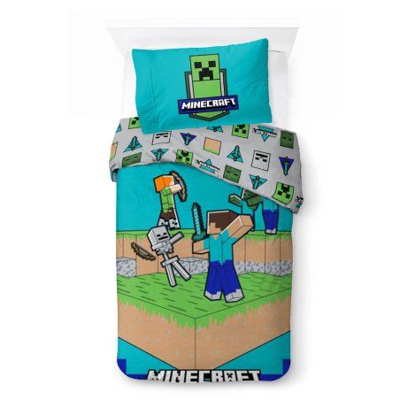 Bed Linen - Adult Size 140 x 200 cm - Minecraft The fight is on (1029658)