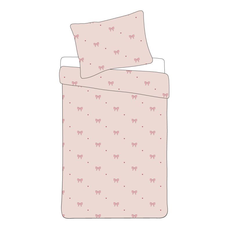 Bed Linen - Adult Size 140 x 200 cm - Pink Bow (1029587)