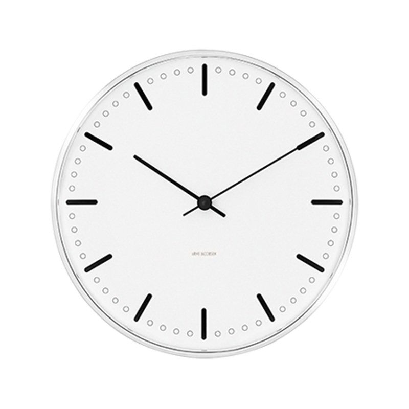 Arne Jacobsen - City Hall Wall Clock - Ø16.5 cm - White