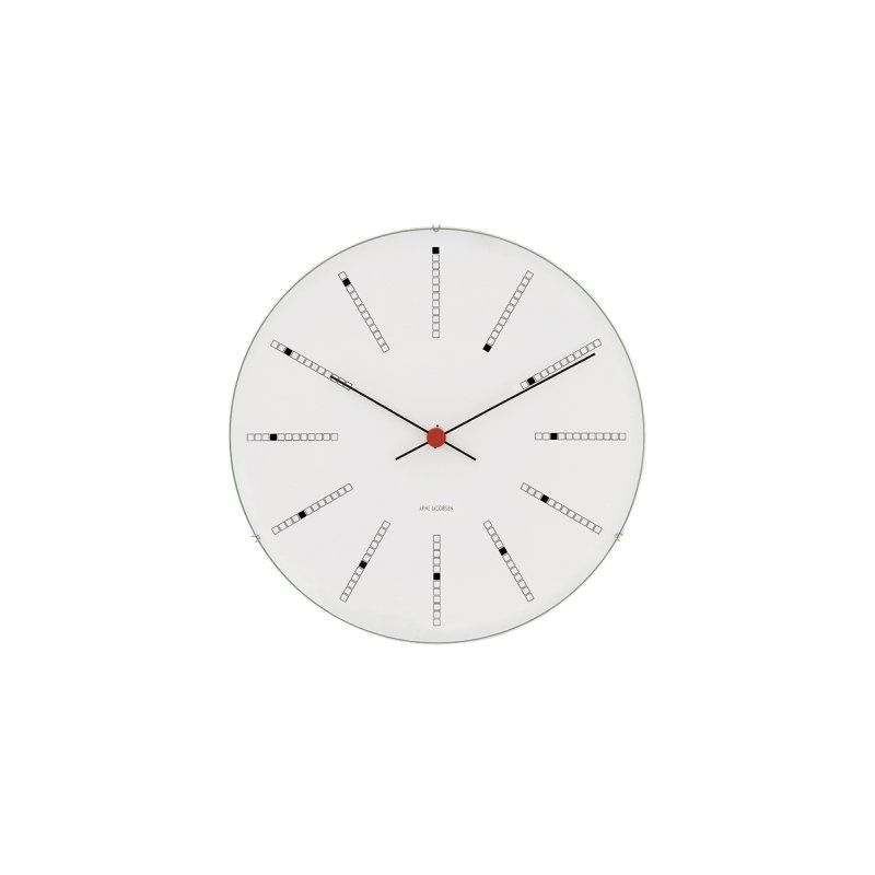 Arne Jacobsen Watches Bankers Horloge murale mécanique Rond Blanc