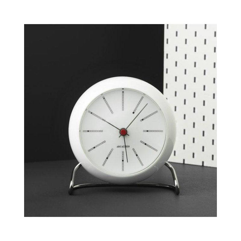 Arne Jacobsen Watches Bankers Alarm White Réveil mécanique Blanc