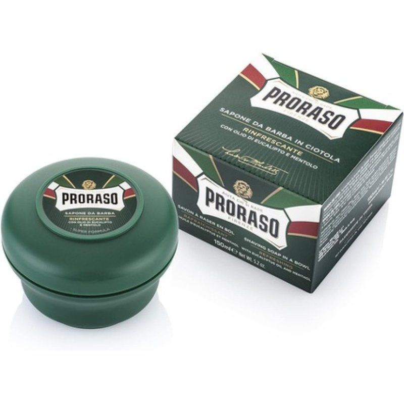 Proraso Shaving Soap in a Bowl 150ml with Eucalyptus Oil and Menthol - Refreshing and Toning Shaving Soap for Men -