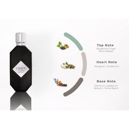 Khadlaj Onyx Silver Eau De Parfum 100ml Unisex Spicy Woody Amber Fragrance