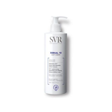 SVR XERIAL10 Rich Body Lotion 10% Pure Urea Panthenol and Shea Butter 48hr Moisturiser for Flaky Scaly Ashy Extremely