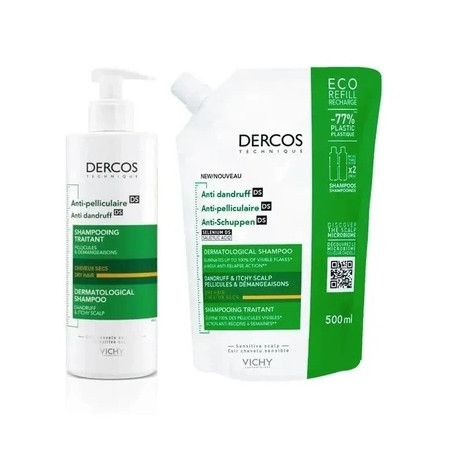 Vichy Dercos Antidandruff Shampoo For Dry Hair 390ml Set Of 2 Pieces