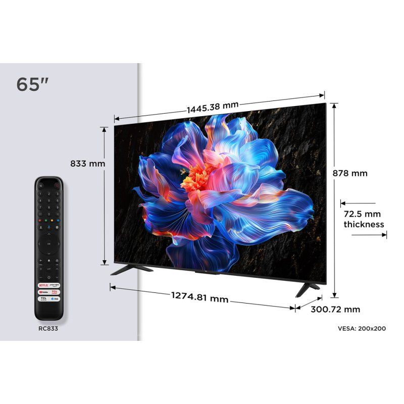 TCL V6C 65V6C TV 165.1 cm (65") 4K Ultra HD Smart TV Wi-Fi Metallic 280 cd/m²