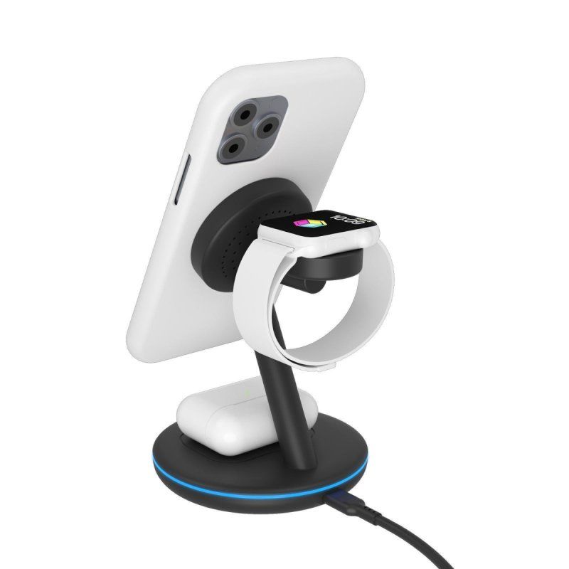 Adap ICY BOX Quick Charge Wireless 3-in-1 AC black