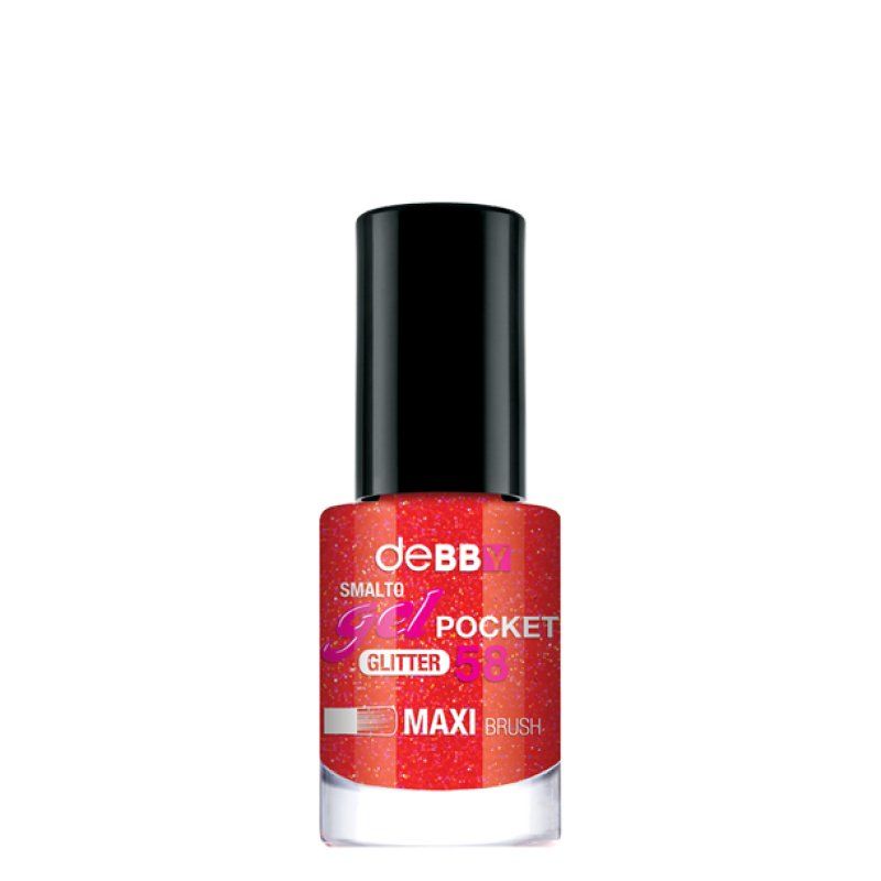 deBBY Gel Pocket vernis à ongles 4,5 ml Rouge Colle pailletée