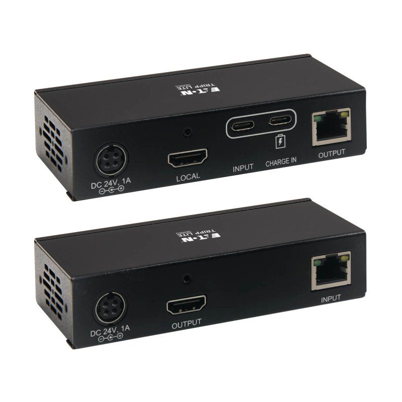 Tripp Lite B127A-1A1-BCBH USB-C to HDMI over Cat6 Extender Kit, KVM Support, 4K 60Hz, 4:4:4, USB, PoC, HDCP 2.2, up to
