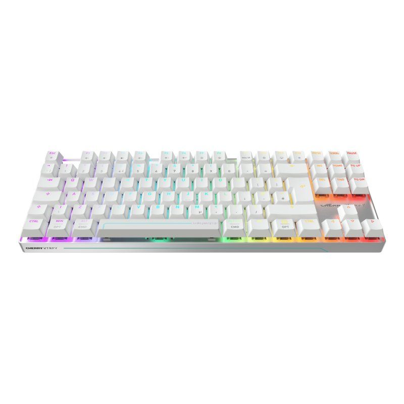 CHERRY MX 8.2 Pro TMR Wireless clavier Gaming USB RF Wireless Bluetooth QWERTY Anglais britannique Argent, Blanc