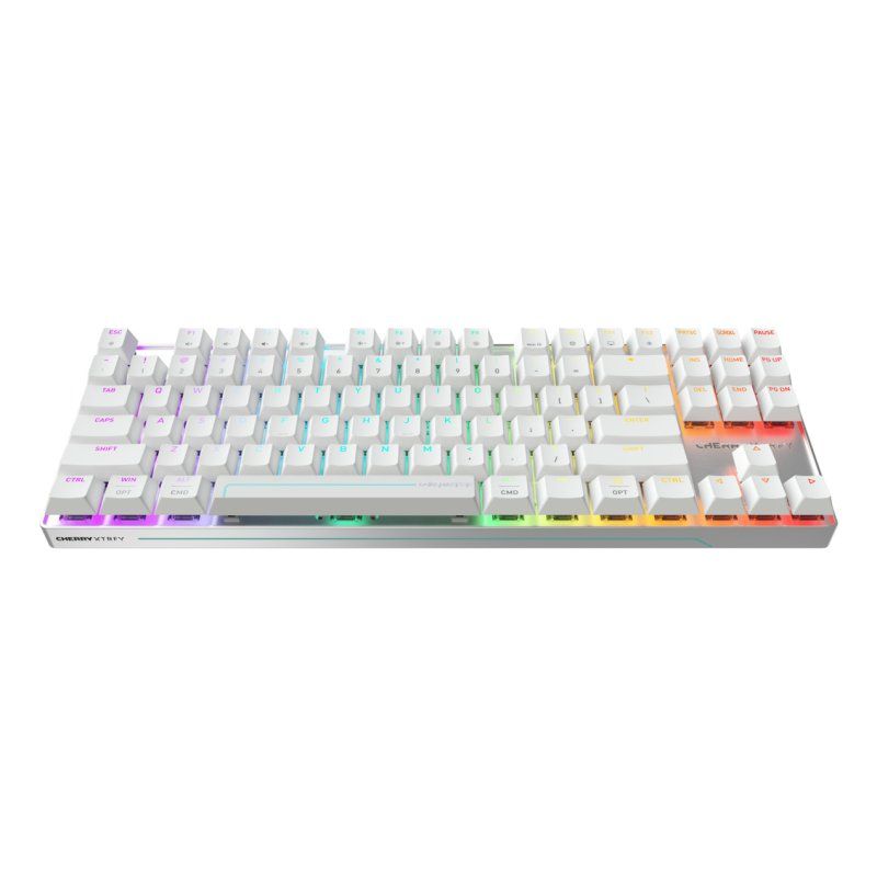 CHERRY MX 8.2 Pro TMR Wireless clavier Gaming USB RF Wireless Bluetooth QWERTY US International Argent, Blanc