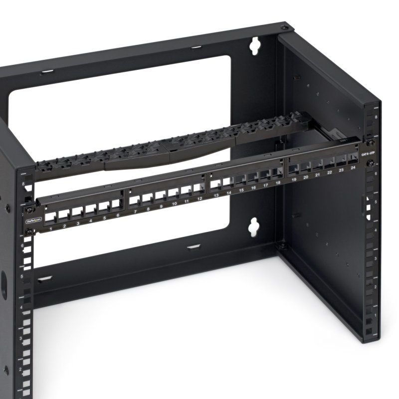 StarTech.com 24 Port 1U Blank Keystone Patch Panel with Cable Management Bar, Rackmount Cat6 Patch Panel for RJ45 UTP