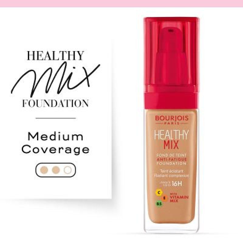 Bourjois Healthy mix anti fatigue foundation 30 ml Pump bottle liquid 57 Dark tan