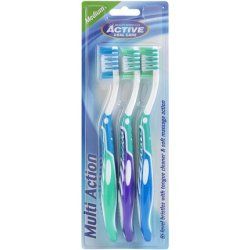 Beauty Formulas Active Oral Care Multi-Action Toothbrush Assorted - Pack of 3