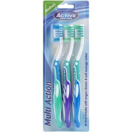Beauty Formulas Active Oral Care Multi-Action Toothbrush Assorted - Pack of 3