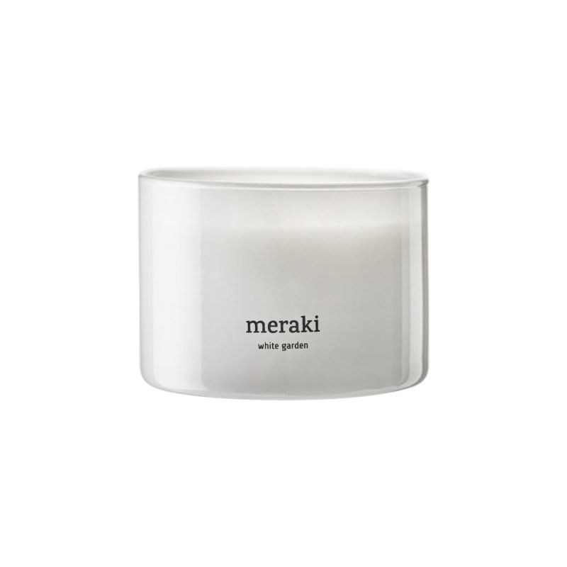 Meraki - Scented candle - White garden - h: 7.5 cm, dia: 10 cm
