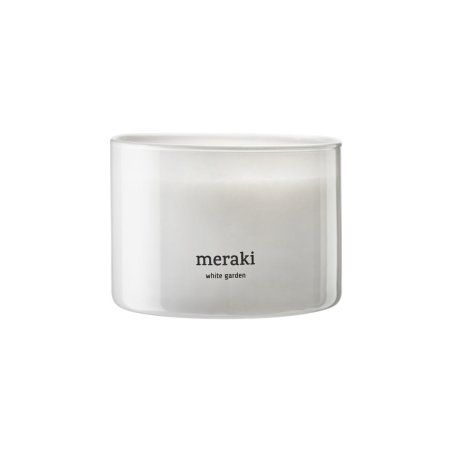 Meraki - Scented candle - White garden - h: 7.5 cm, dia: 10 cm