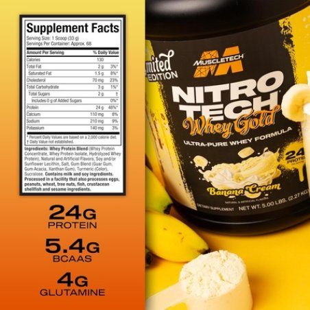 Muscletech Whey Protein Powder Banana Cream 5lb