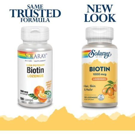 Solaray High Potency Biotin 1000 Mcg Natural Orange Juice Flavor