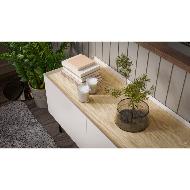 Cama FELLINI TV cabinet 150x40x52 cashmere oiled oak top