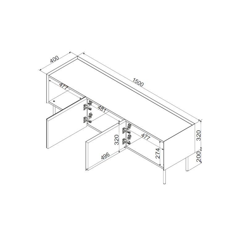 Cama FELLINI 400100 Support TV et centre de divertissement