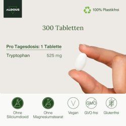 Pure Ltryptophan 525mg For Better Sleep 300 Tablets