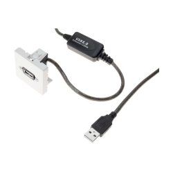 Usb a/a female to female angled outlet