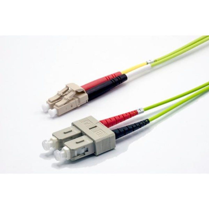2m SC-UPC/LC-UPC 50/125 OM5 2.0mm LS0H lime zip cord