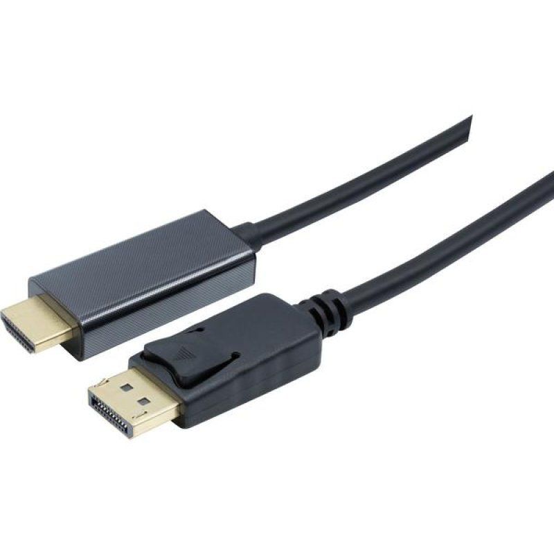DisplayPort 1.2 to HDMI 1.4 cord Black- 2m