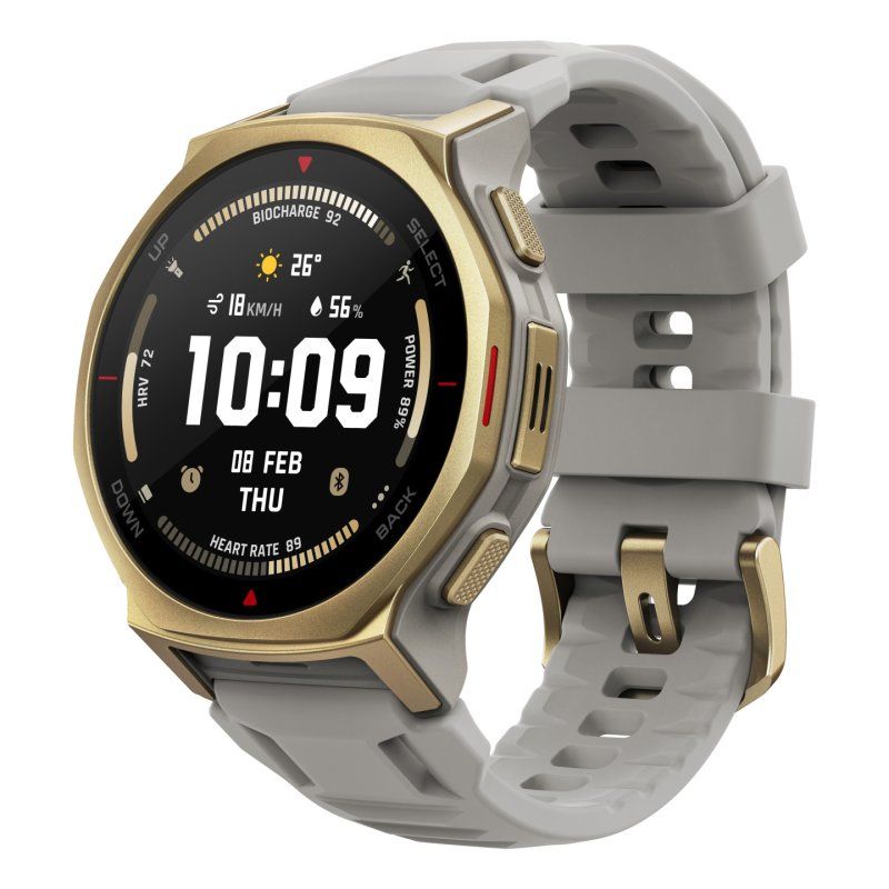 Amazfit T-rex 3 Pro 3.35 cm (1.32") AMOLED 44 mm Digital 466 x 466 pixels Touchscreen Gold Wi-Fi GPS (satellite)