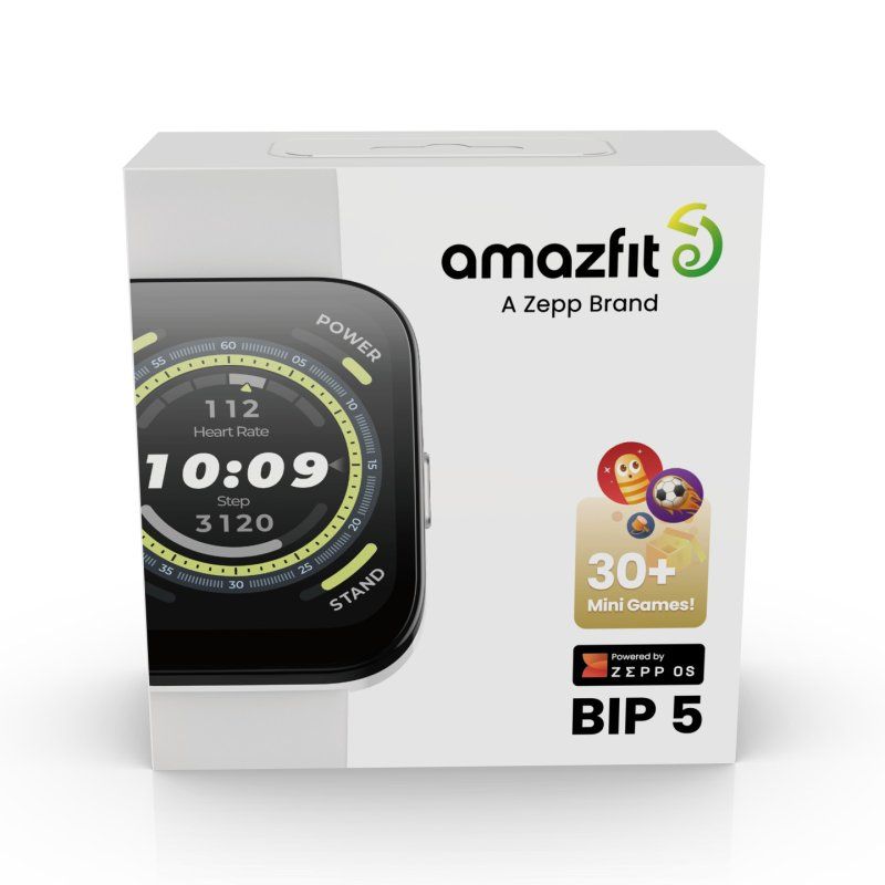 Amazfit Bip 5 4,85 cm (1.91") TFT 45.9 mm Numérique 320 x 380 pixels Écran tactile Blanc GPS (satellite)
