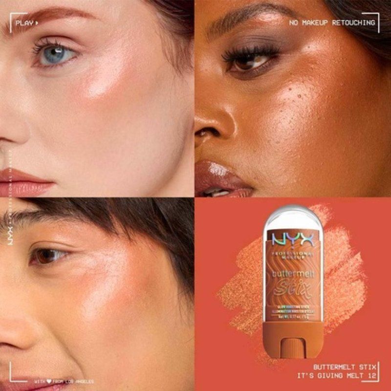 Nyx Professional Makeup Highlighter Buttermelt Stix Glow Boosting