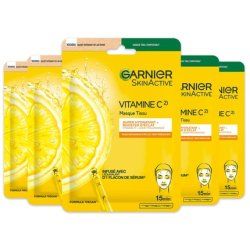 Garnier Skinactive Vitamin C Tissue Mask Serum Booster Radiance Set Of 5 X 28 Ml