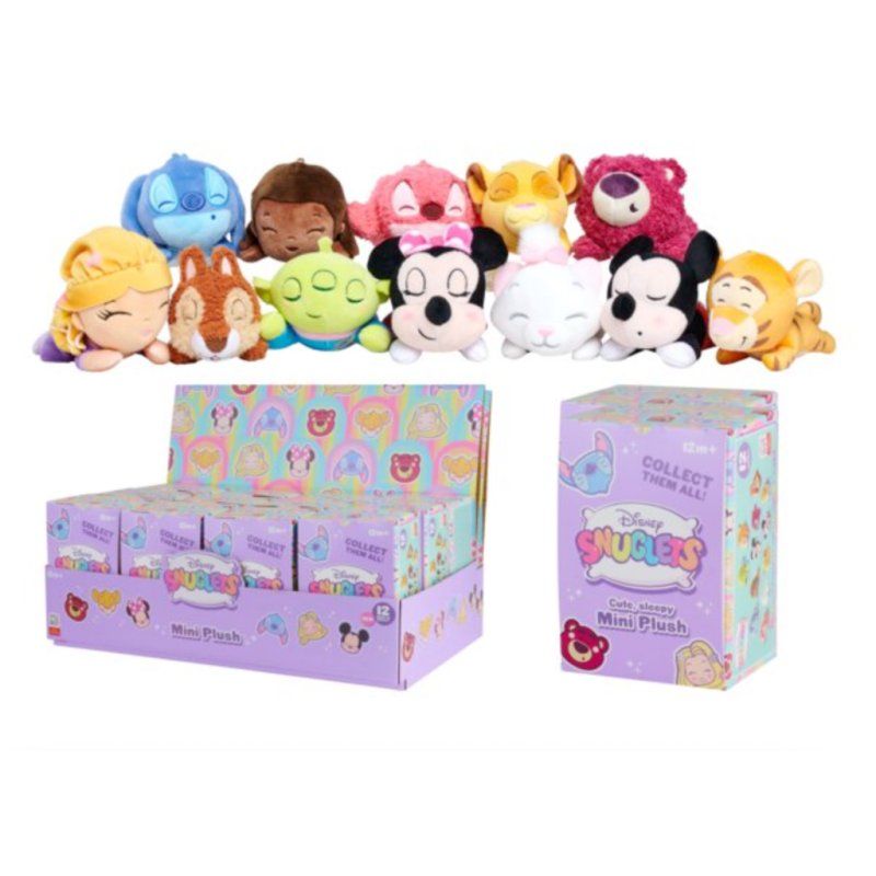 DISNEY - Serie 1 - Display de 12 peluches 'Snuglets' Blind Box - 14cm
