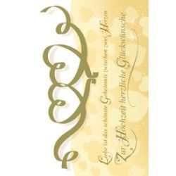 Restposten: SUSY CARD Hochzeitskarte "Goldene Herzen"