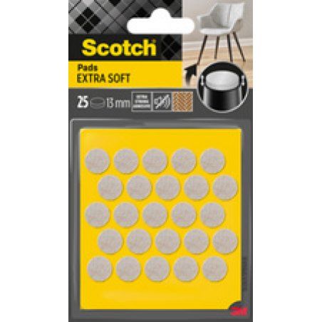 Restposten: Scotch Filzgleiter Pads EXTRA SOFT, 13 mm, beige