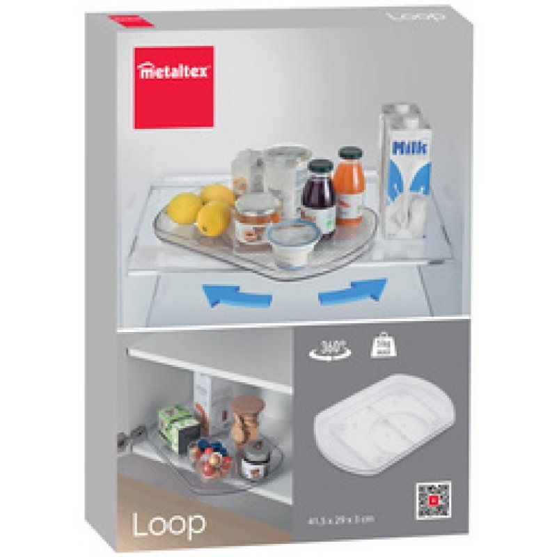 Restposten:metaltex Drehplatte Loop, Kunststoff, transparent