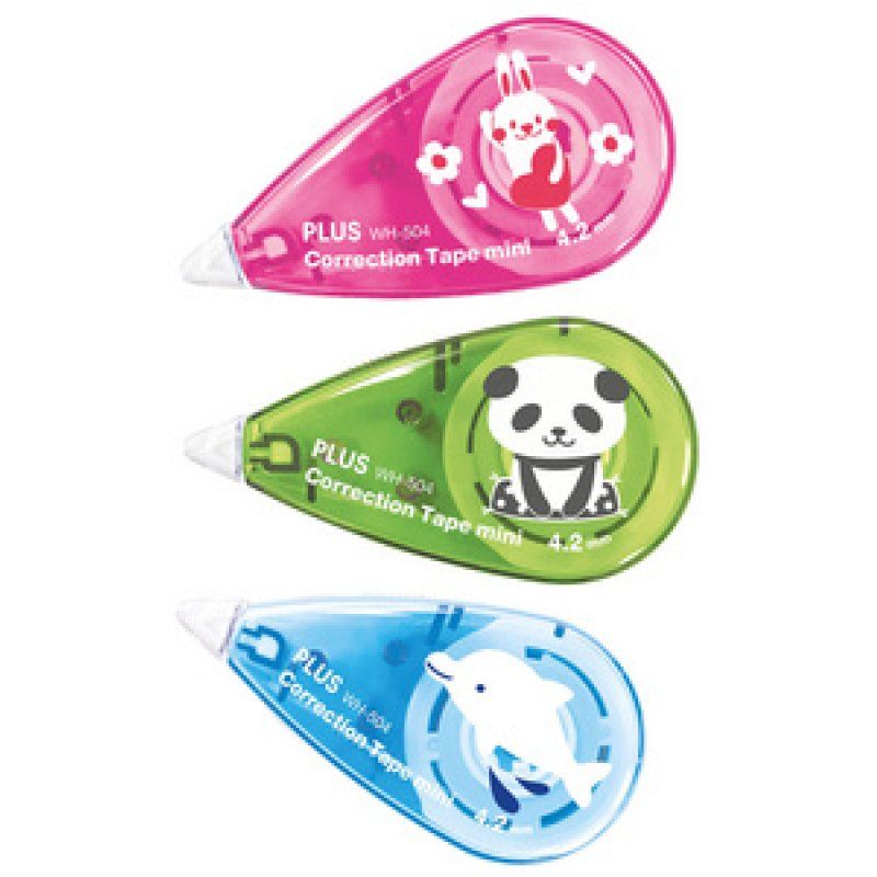 PLUS JAPAN Roller correcteur "Mini Zoo" 5mm x 6m, présentoir