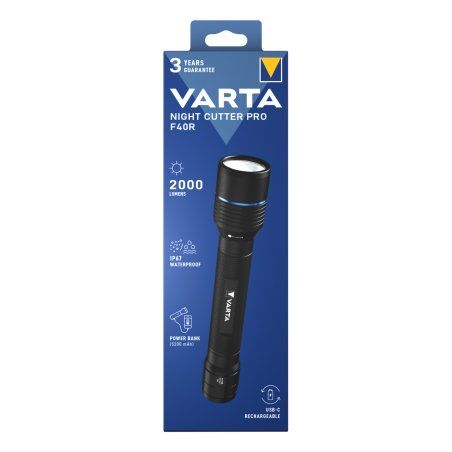 VARTA Lampe de poche premium "NIGHT CUTTER PRO F20R", noir