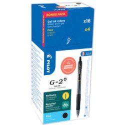 PILOT Stylo roller à encre gel G-2 PLUS 05, VALUE PACK, noir
