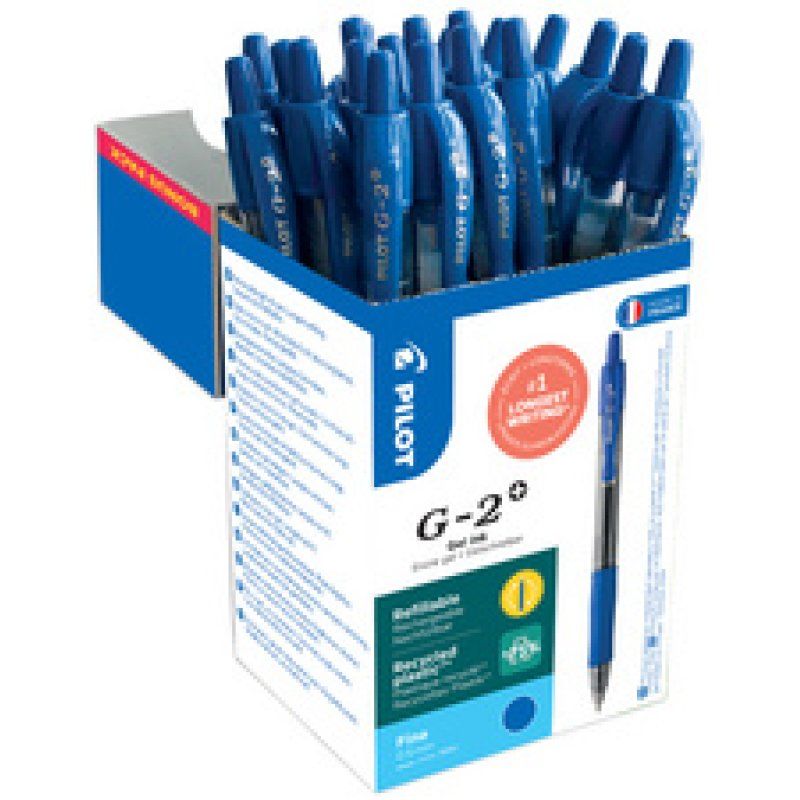 PILOT Stylo roller à encre gel G-2 PLUS 05, VALUE PACK, bleu