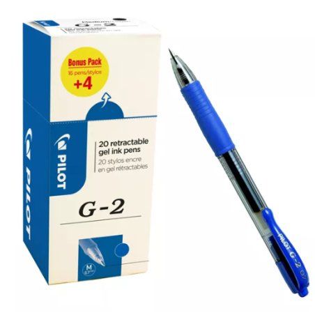 Pilot G-2 VALUE PACK Medium Retractable gel pen Blue 20 pc(s)