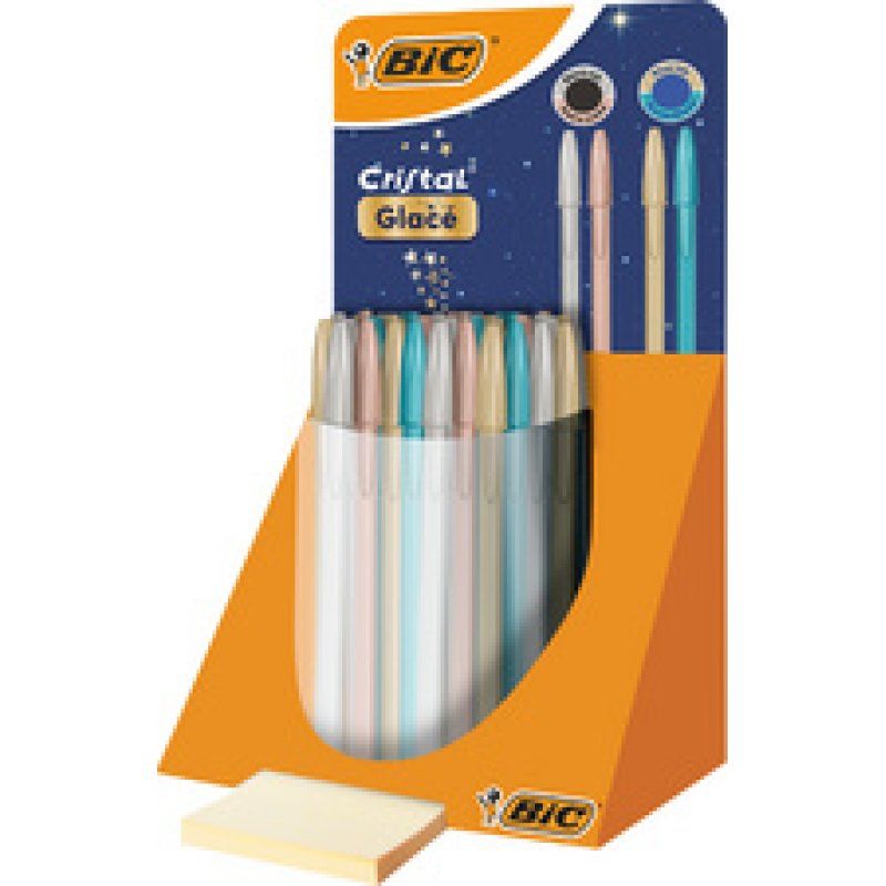 BIC Stylo à bille Cristal Glacé, présentoir de 40