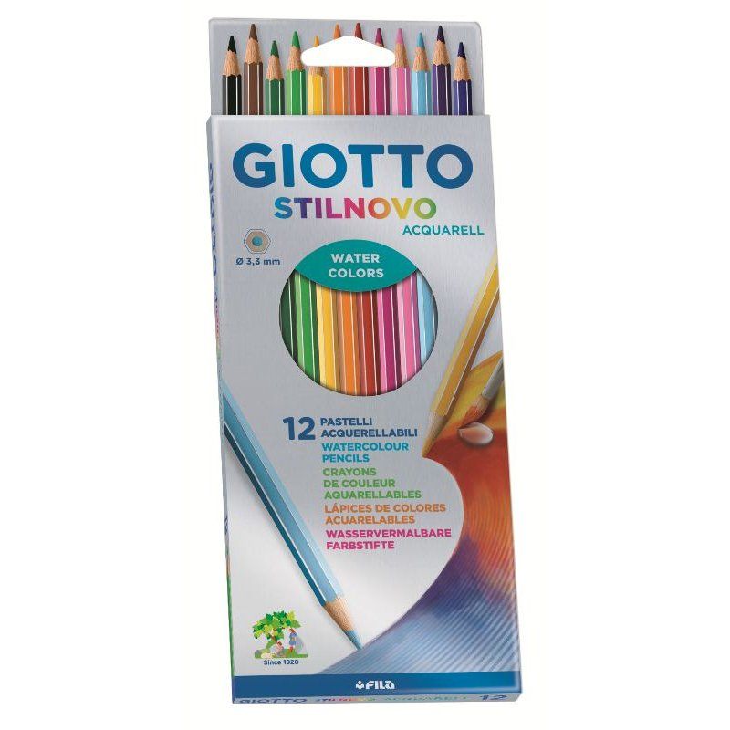 F.I.L.A. GIOTTO Stilnovo Acquarell - Etui 12 crayons de couleur