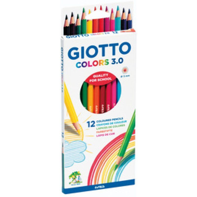 GIOTTO Crayon de couleur COLOR 3.0, étui carton de 12