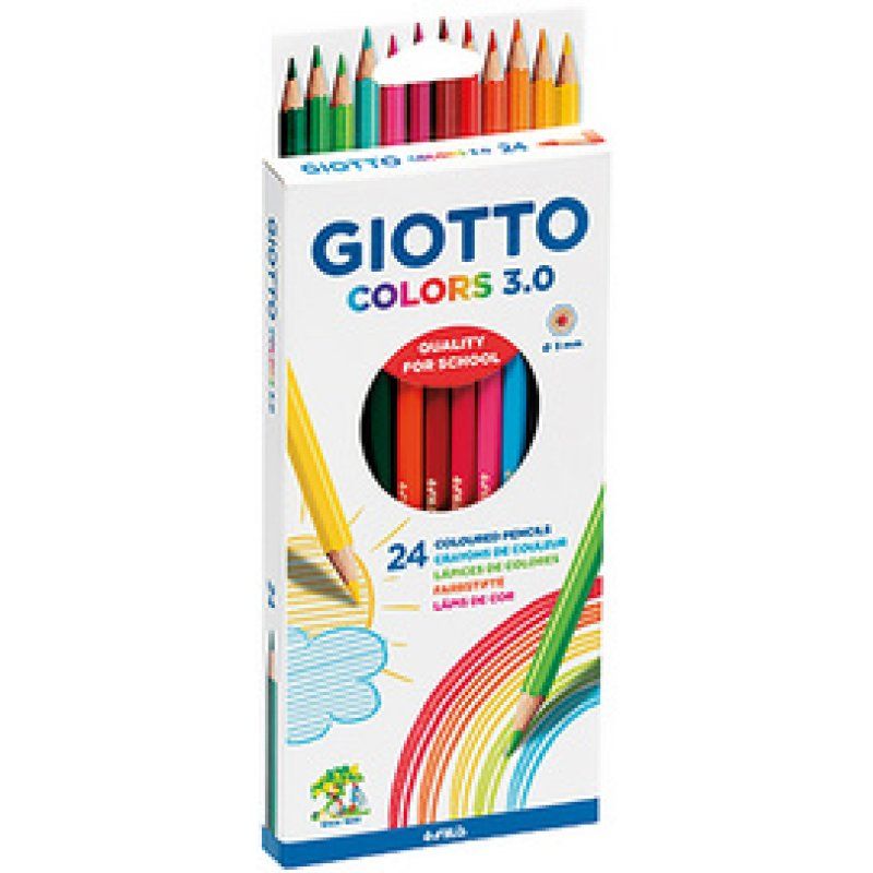 GIOTTO Crayon de couleur COLOR 3.0, étui carton de 24